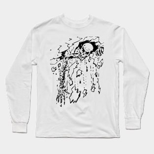 Black N White Zombie Art Long Sleeve T-Shirt